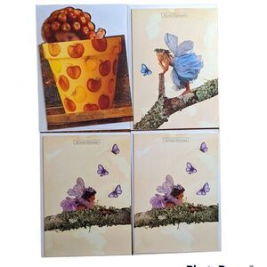 Free ADD Vintage Anne Geddes Set/4 Cards w/ Envelopes Baby Greeting Cards